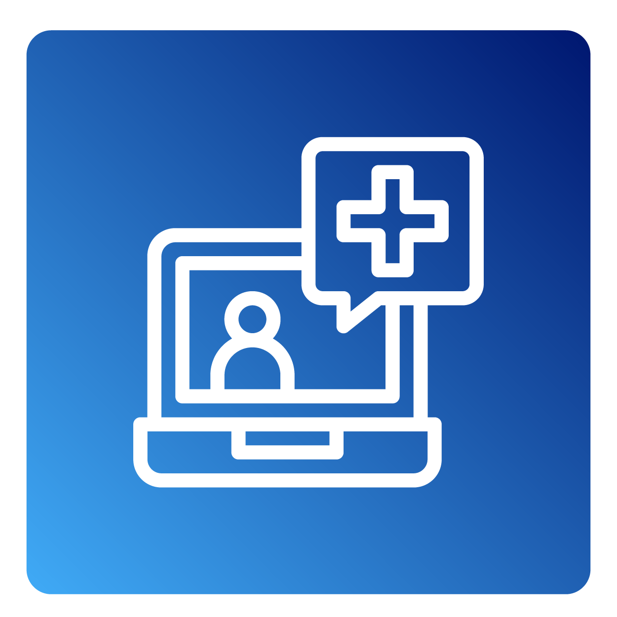 laptop person medical aid icon